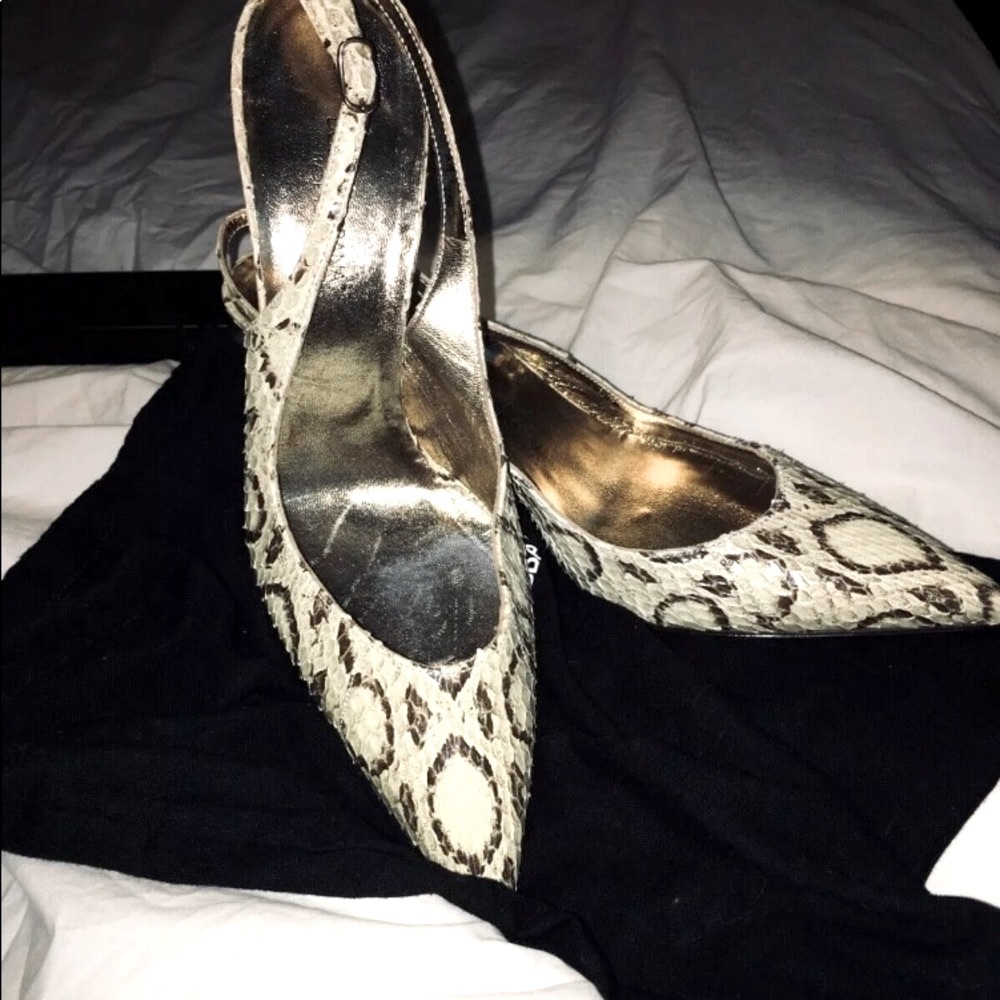 DOLCE AND GABBANA PYTHON SLINGBACK HEEL SHOES 6/36
